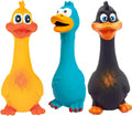 3Pcs Rubber Dog Toys, Squeaky Dog Toys, Rubber Chicken Duck Toys Sound Latex Duck Toy for for Family Interaction Pets Home Pool