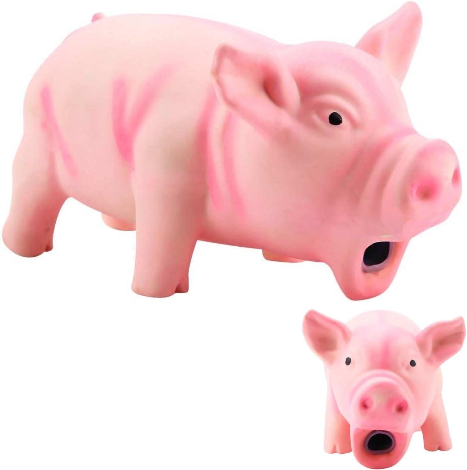 Latex Pig Soft Chew Dog Toy, Squeaky Pig Dog Toys, Pink Latex Puppy Toy Honking Pet Chew Grunting Toy Squeaky Dog Toys Latex Dog Toys Pet Chew Interactive Toys Dog Water Toys for Puppy Small Dog(Pink)