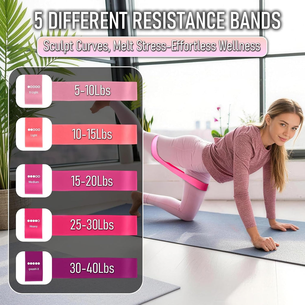 Pilates Equipment 15PCS Essential Kit, Home Workout Pilates Starter Ring Kits for Women Beginners, Yoga Ball, Resistance Bands, Non-Slip Wrist Straps, Fitness Exercise Equipment for Home Use