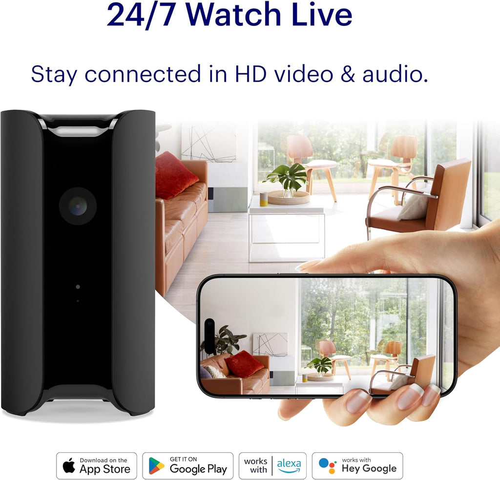 Pro Indoor Home Security Camera 1080P HD Wifi IP | 24/7 Watch Live Video, Siren, Climate Monitor, Motion Alerts, Two-Way Talk, Night Vision, 10X Zoom, Private Mode, Works with Alexa and More