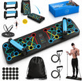 Push up Board with Jump Rope | Multi-Function Foldable Portable Press up Board - Ultimate Home Gym Set, Storage Bag, Resistance Bands & Workout Guide - Great Gift for Men & Women