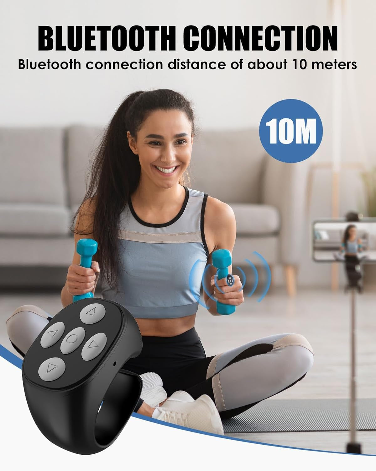 For T-Iktok Remote Control Ring Wireless Scrolling Ring-Style Bluetooth