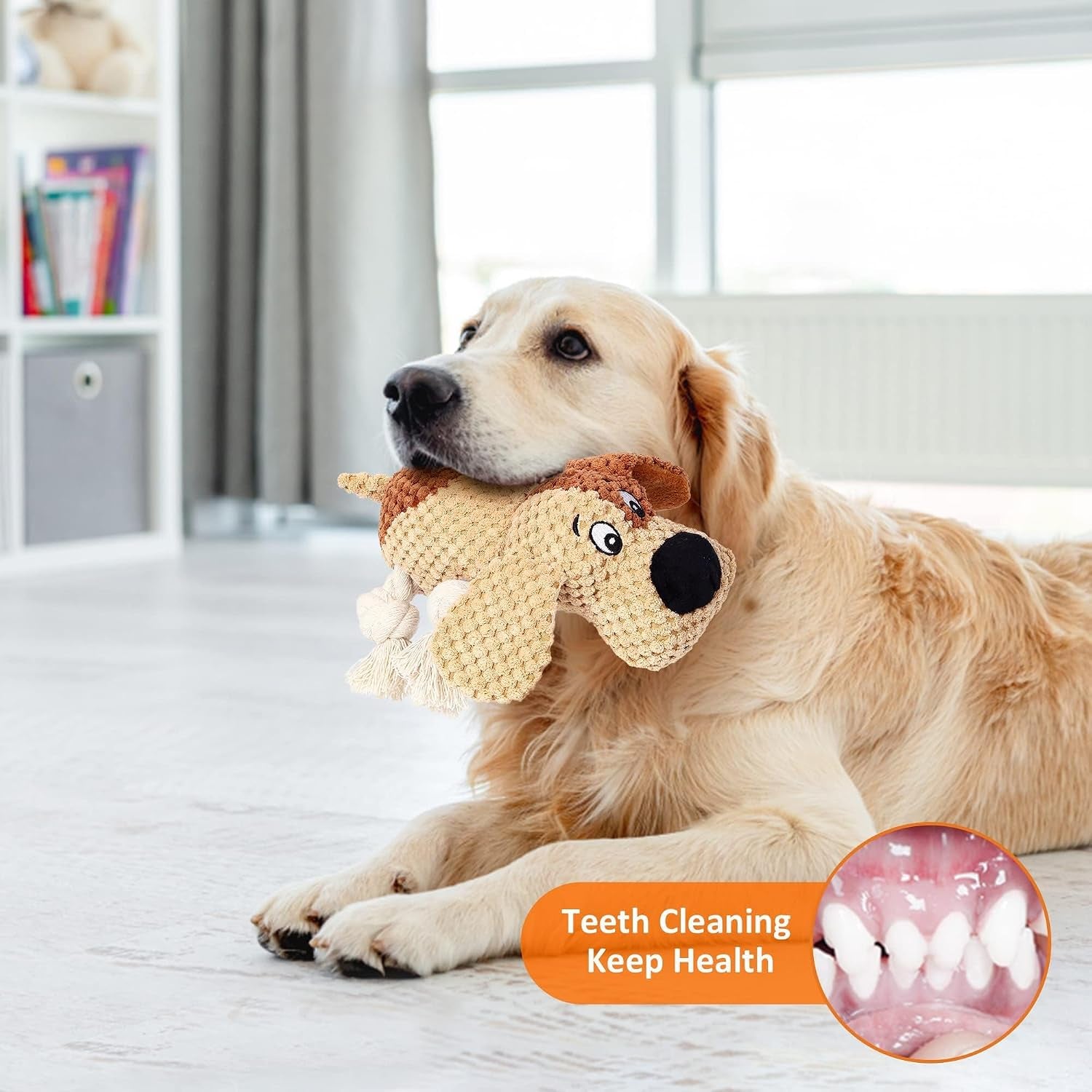 Dog Toys for Aggressive Chewers-Dog Toys for Large Dogs, Big Dog Chew Toys and Large Breeds, Tough Durable Indestructible Dog Toys, Squeaky (Brown) (Brown)