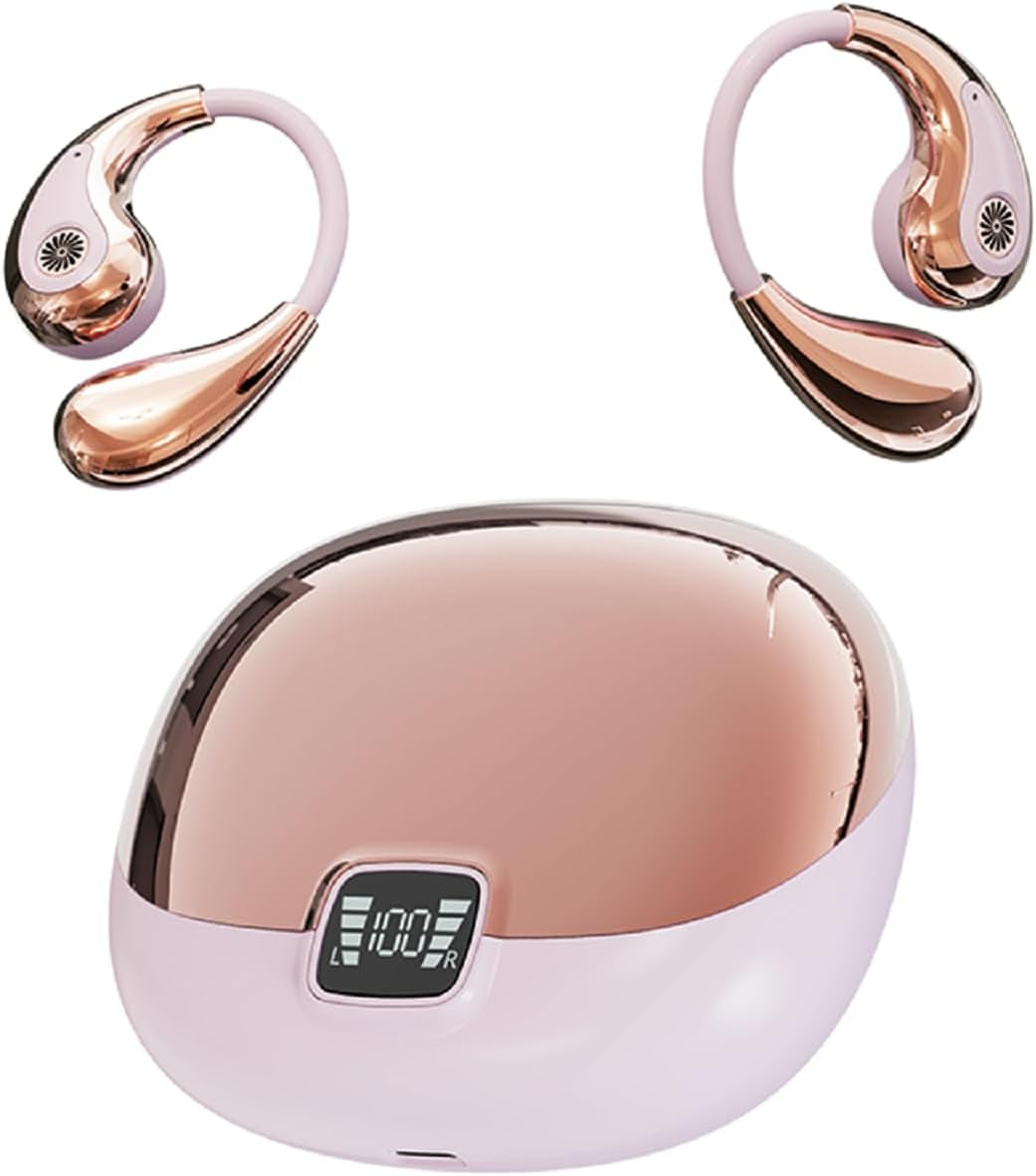 Open Ear AI Language Translation Headphones Real-Time Translator over Ear Earbuds Translating Hook Earphones ENC Noise Cancelling Bluetooth 5.4 Translate Ear Buds with Ear Hooks for Business Travel