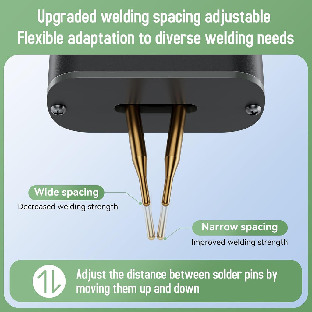 Compact Handheld Spot Welder, Auto/Manual Mode with 11 Gears for Mobile Phone & Bluetooth Battery 18650 Battery Welding, Aluminum Alloy Shell Battery Spot Welder