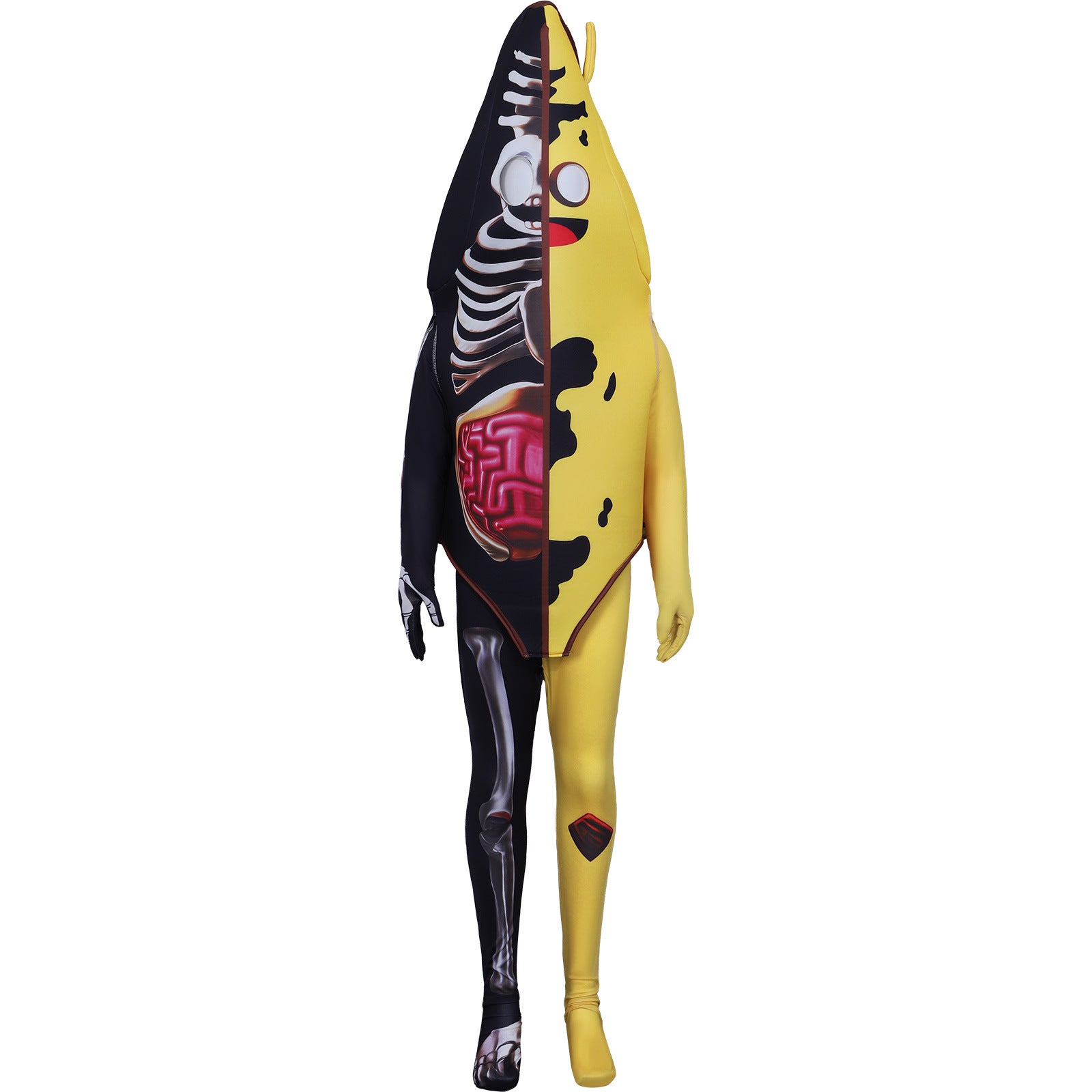 Fortnite Half-Anatomy Banana Costume Skull Banana Game Cosplay Costume Halloween Party Outfit