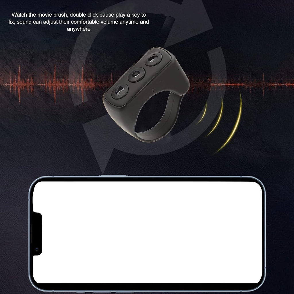 Tiktok Remote Control Kindle APP Page Turner,Bluetooth Camera Video Recording Remote,App Remote Scrolling Ring Clicker,Tik Tok Scrolling Ring for Cell Phone (Black)