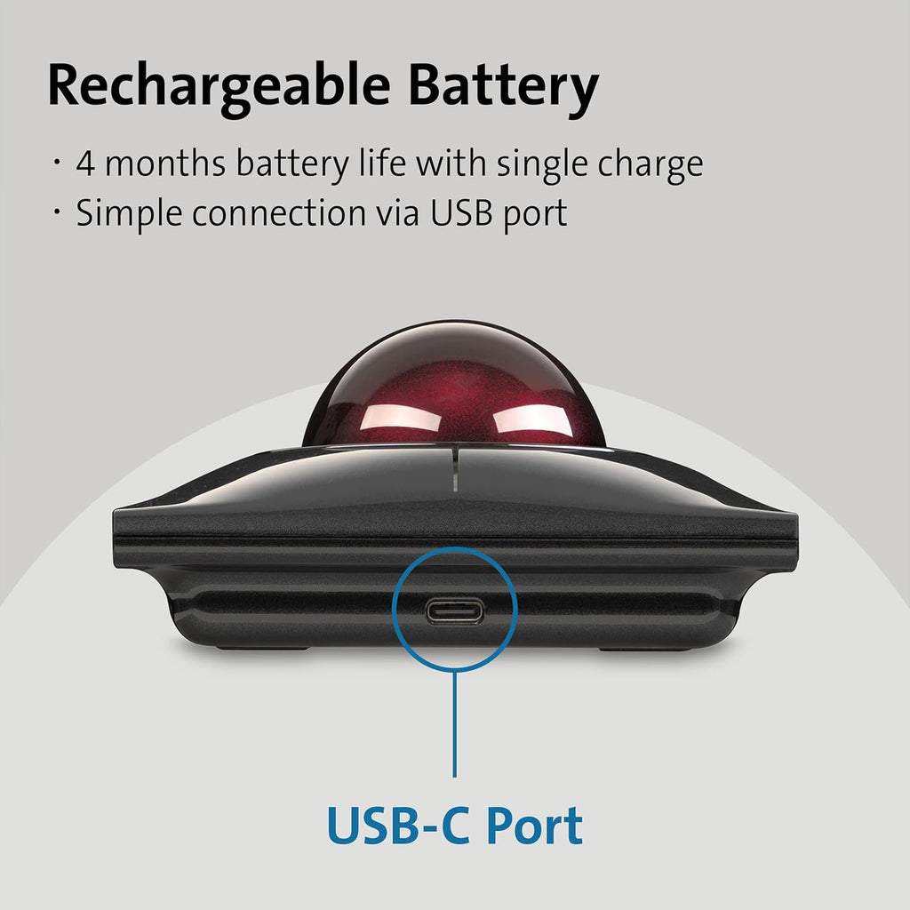 Slimblade Pro Bluetooth Wireless Rechargable Ergonomic Trackball