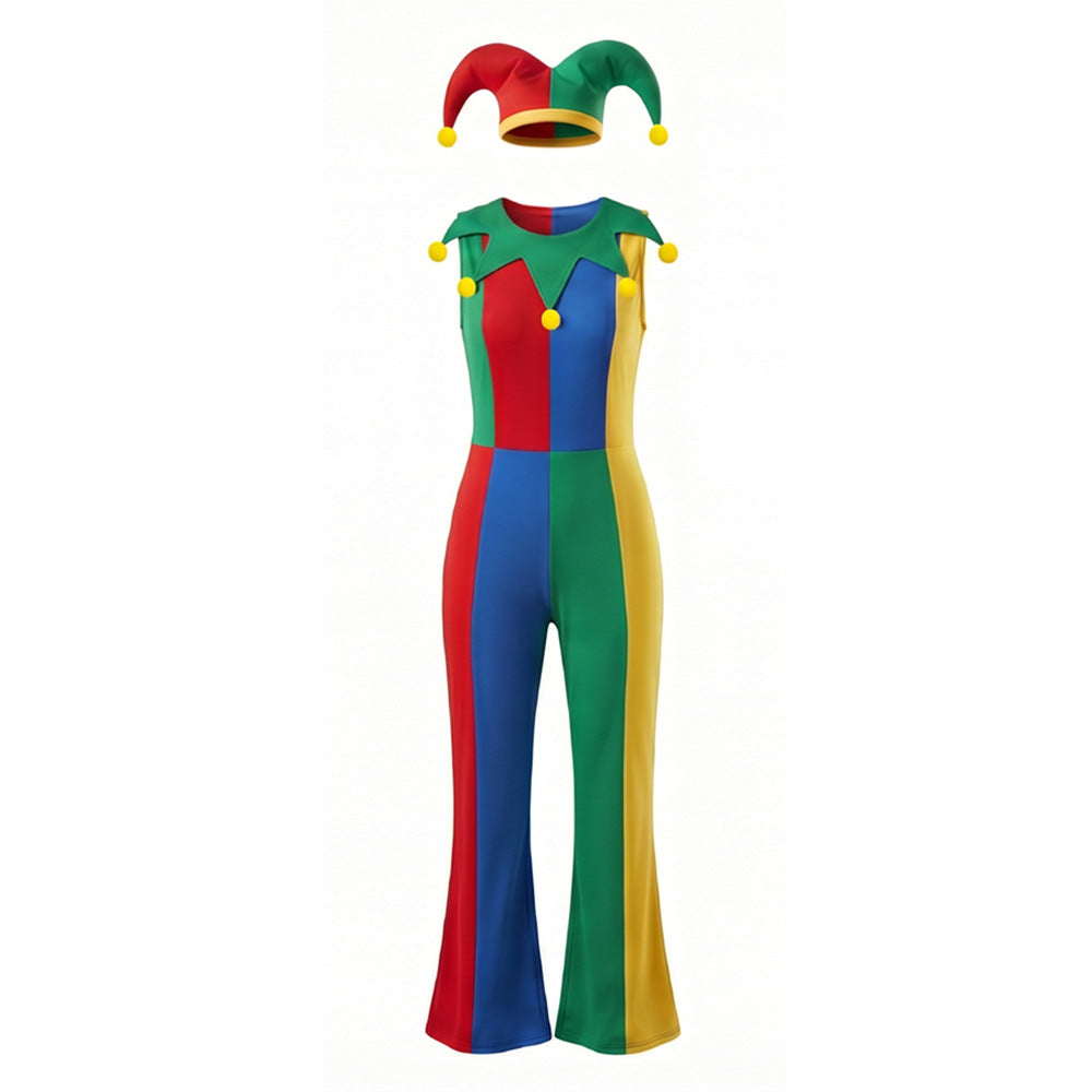 Halloween Nightmare Clown Cosplay Costume, Unisex Nightmare Clown Role Play Outfit for Party and Stage Performance