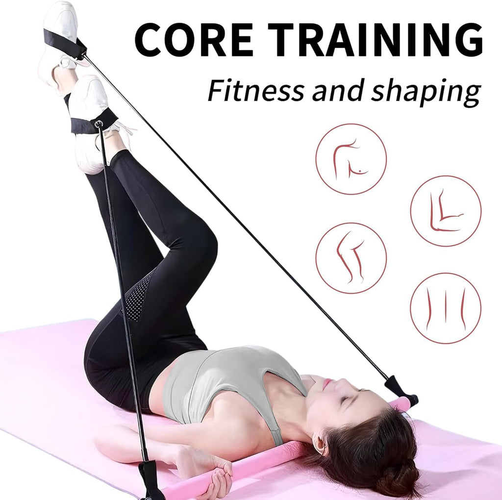 Pilates Bar with Resistance Band Bar Portable Pilates Studio, Pilates Equipment Home Pilates Kit for Full Body Workout, at Home Pilates Kit Exercise Pilates Set for Women and Men