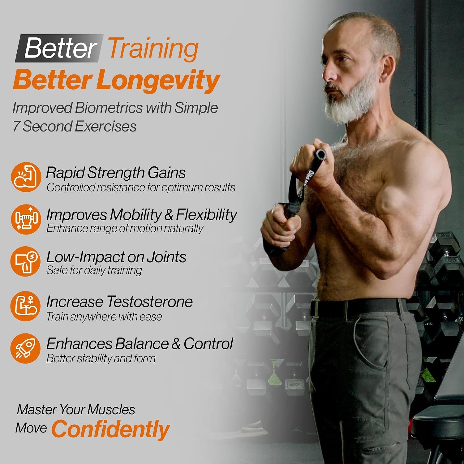 ISO BOW Pro Isometric Exercise Equipment & Workout Straps - Self Resistance Stretching Strap with Handles, Portable Workout Equipment for Yoga - Strength Training Equipment for Home Gym