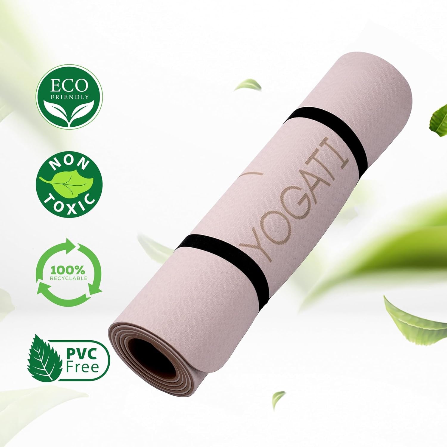 Yoga Mat with Alignment Lines. Yoga Mats with Carry Strap Perfect for Pilates and Fitness Workout, Eco Friendly Non Slip Thick Yoga Mats for Women and Men - Yoga Matt.