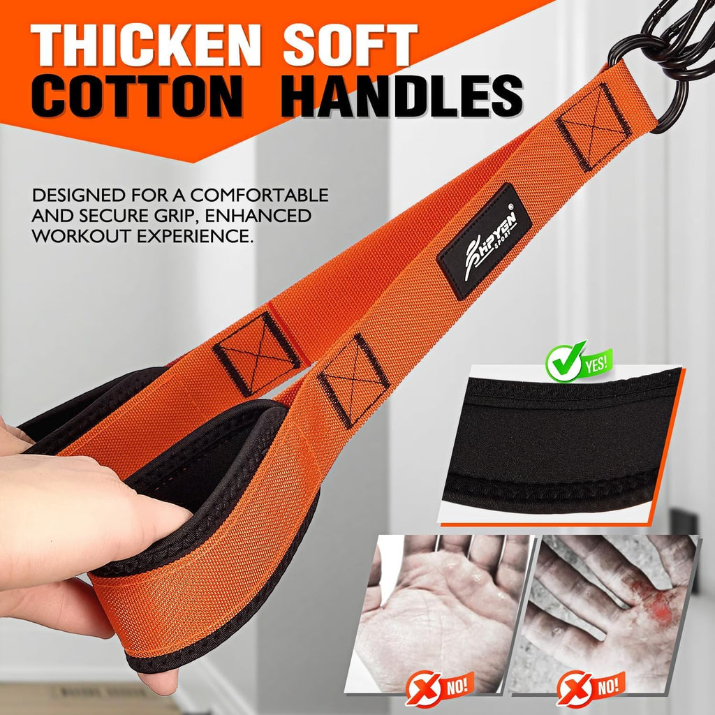 Resistance Bands Training for Arms, Biceps, Triceps, Back, Abs, Shoulders, Exercise Bands with Handles, Door Anchor, Heavy Duty Home Gym Workout Equipment for Face Pulls, Tricep Pushdowns