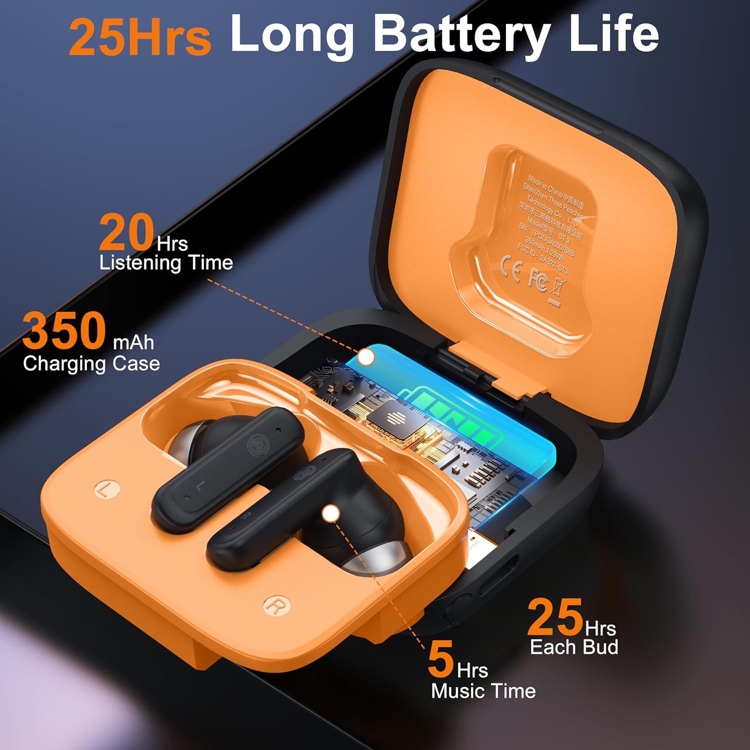 Wireless Earbuds Touch Screen ANC Active Noise Cancelling Earphones,In Ear Gaming Headphones Wireless Bluetooth Ear Phones ENC Ear Buds Noise Cancelling Bluetooth Earbuds LED Display
