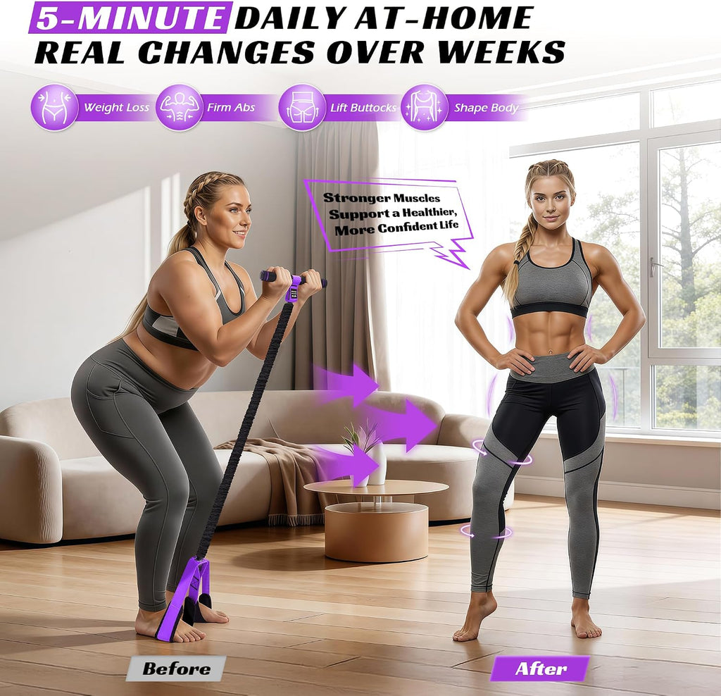 Multifunction Foot Pedal Resistance Band, Portable Leg & Arm Workout Equipment for Full Body Strength, Yoga, Pilates, Physical Therapy & Stretching, Core/Abs Ab Machine for Home Gym