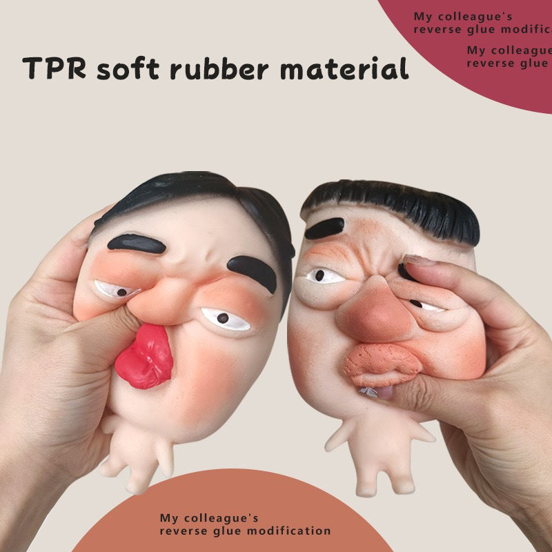 Stress Relief Fidget Sculpture, Soft Elastic Big Face, Slow Sensory Rebound Funny Design, Ugly Face Squishy Model, Creative Gift