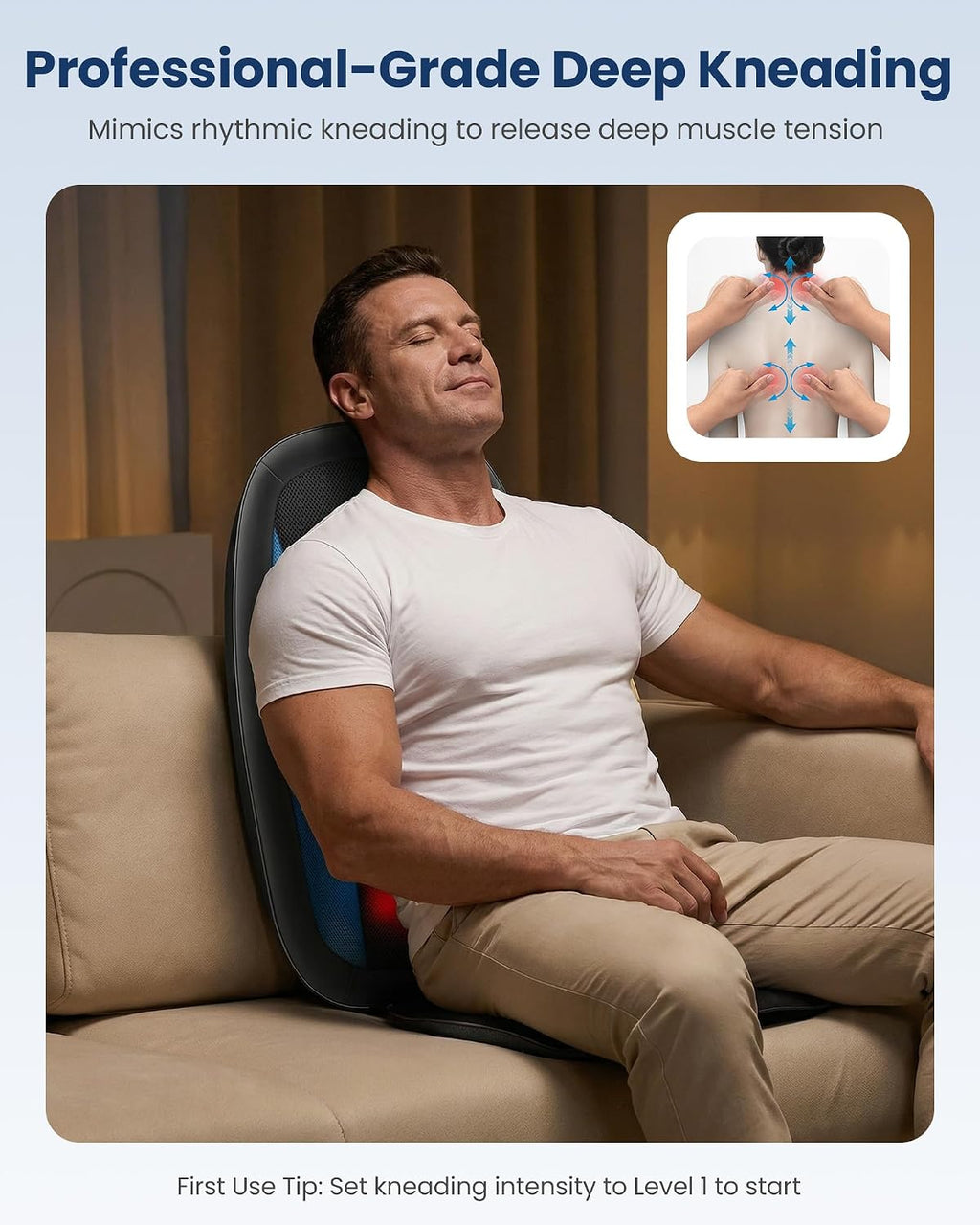 Shiatsu Back Massager with Heat, Massage Chair for Full Back