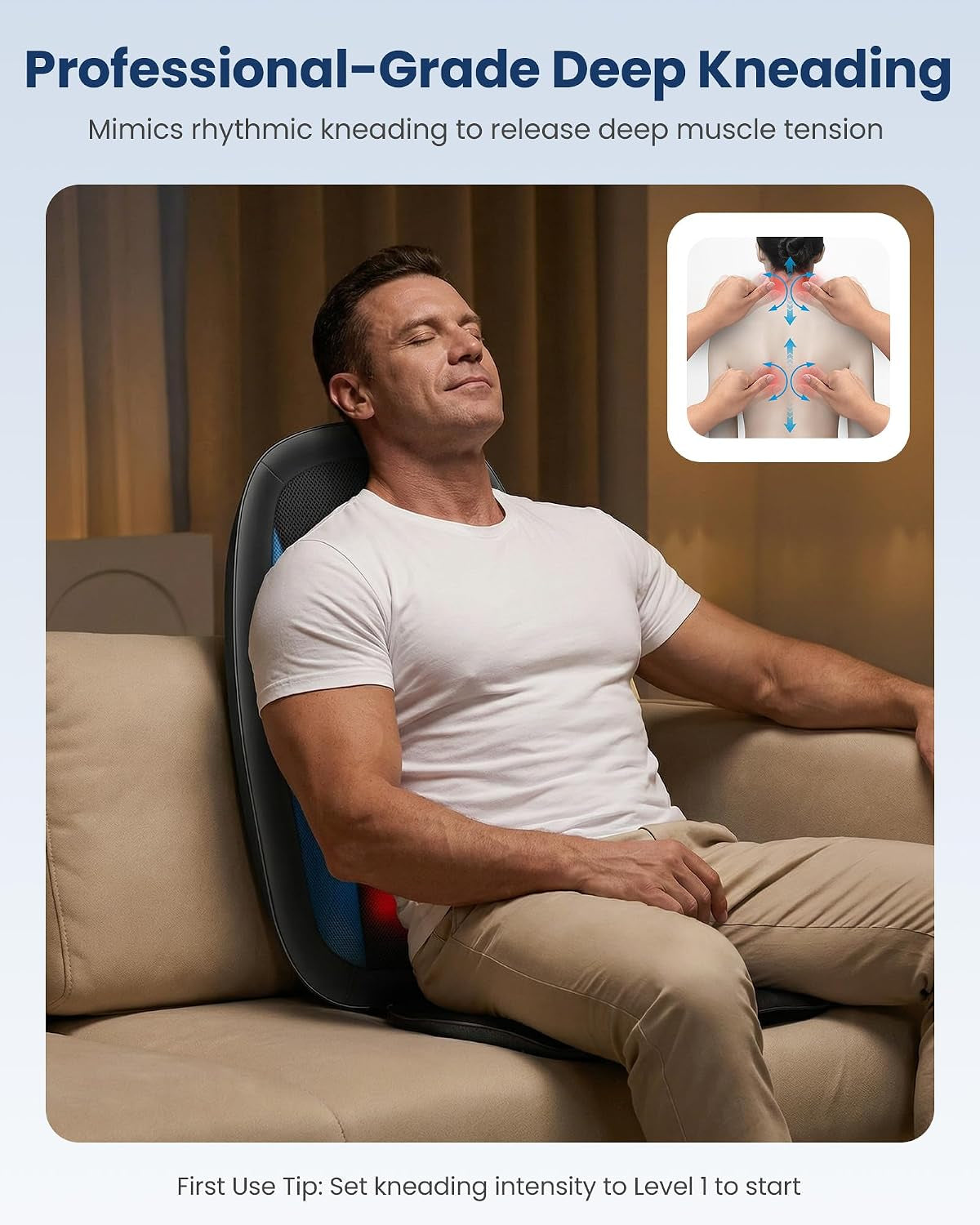 Shiatsu Back Massager with Heat, Massage Chair for Full Back