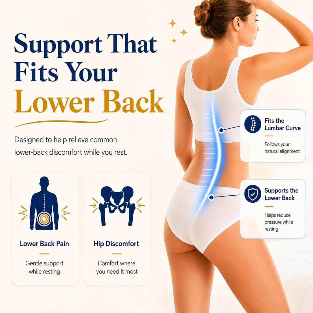 Lumbar Support Pillow for Bed Relief Back Pain: Lower Back Pillow for Sleeping - Memory Foam Waist Pillow - Back Pillow for Side, Back&Stomach Sleepers - Bed Rest Pillow for Car, Sofa
