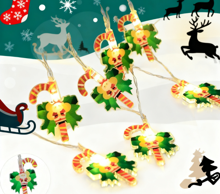 Painted crutches Christmas lights LED string outdoor decorative ambient lights
