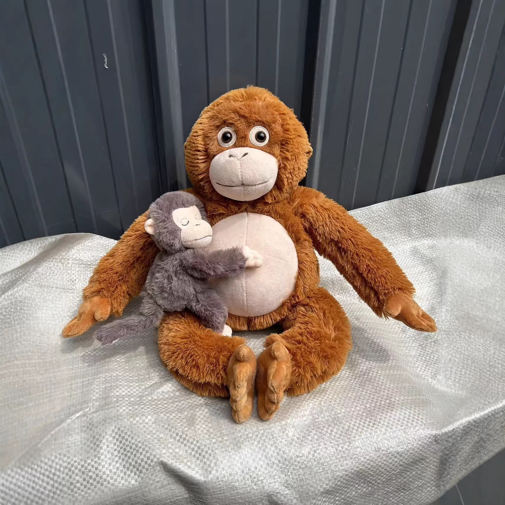 Punch Monkey Plush Mother and Baby Monkey, Boxing Mom Ape Stuffed Animal Dolls