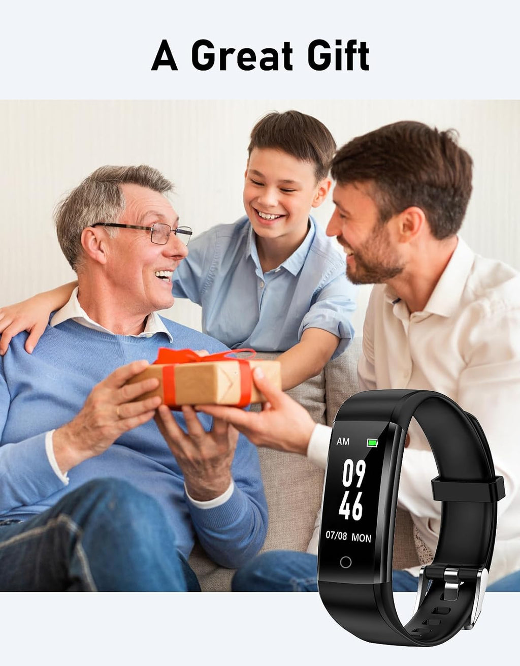 Non-Bluetooth Pedometer Step Counter Watch (No App/No Phone Required)