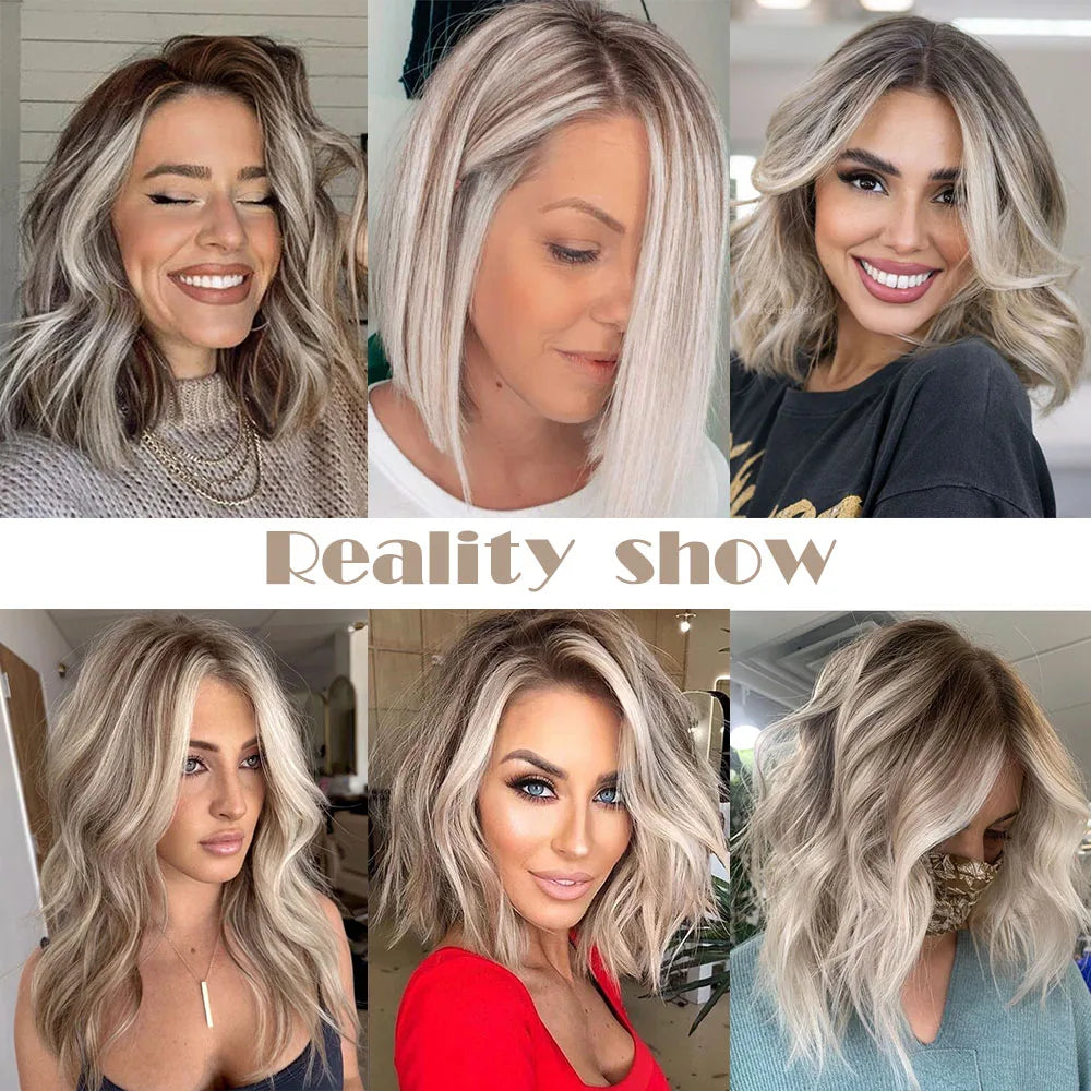 Ash Gray Brown 100% Remy Human Hair Toppers Clips