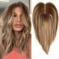 Ash Gray Brown 100% Remy Human Hair Toppers Clips