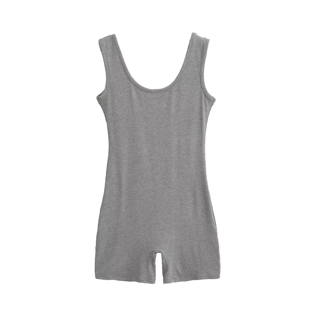 Large backless yoga jumpsuit shorts