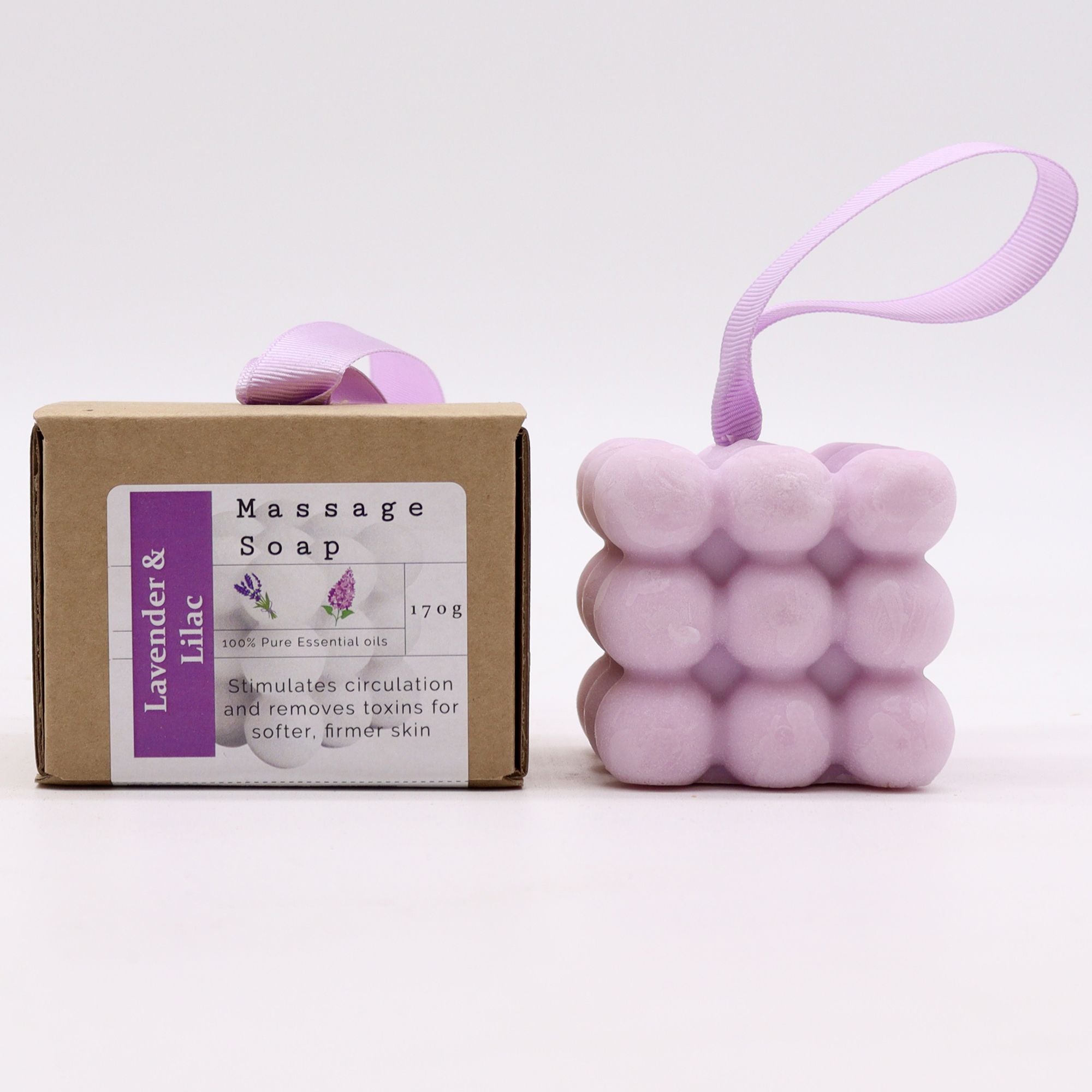 Boxed Single Massage Soaps - Lavender & Lilac-1