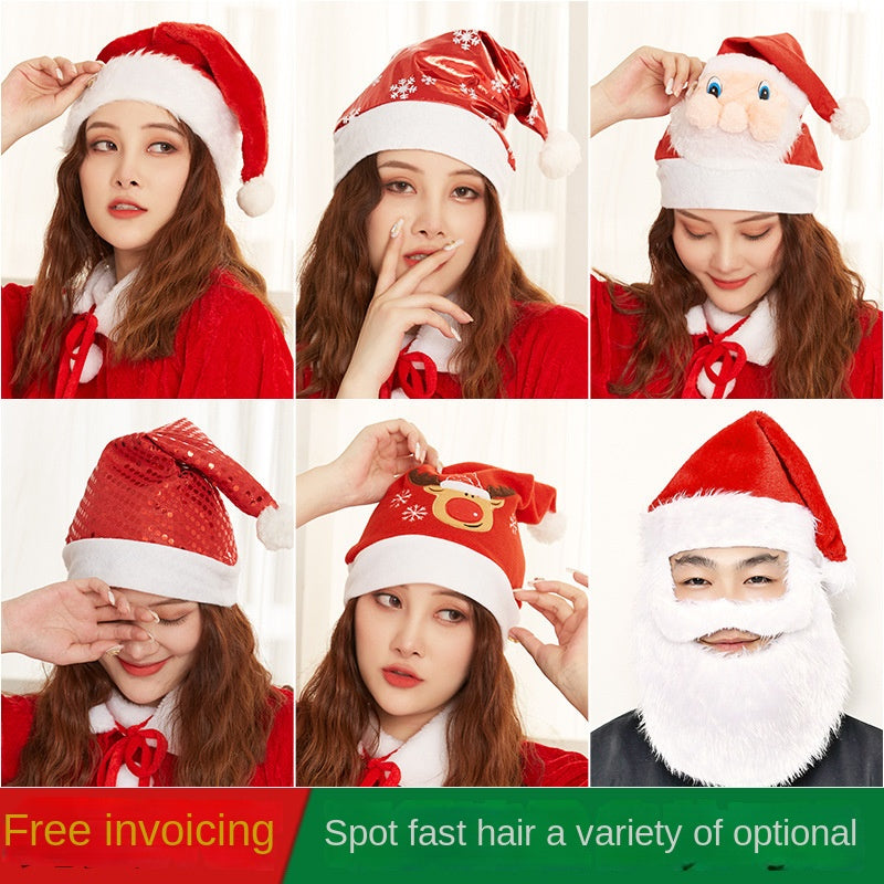 Christmas Hat Children Adult Santa Claus Antler Hat Costume Headwear Kindergarten Christmas Decoration