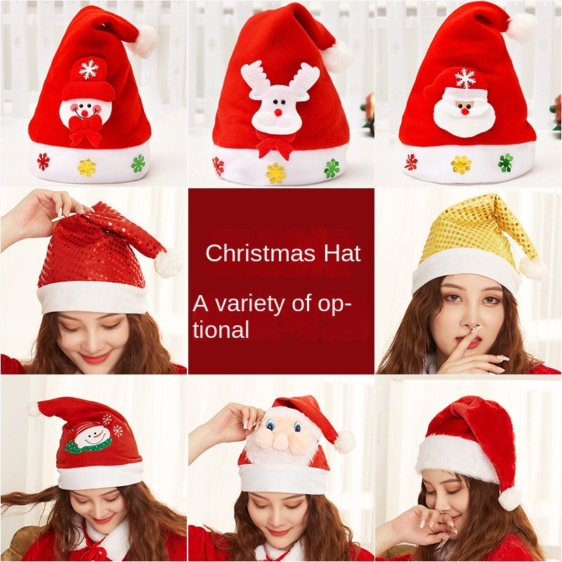 Christmas Hat Children Adult Santa Claus Antler Hat Costume Headwear Kindergarten Christmas Decoration