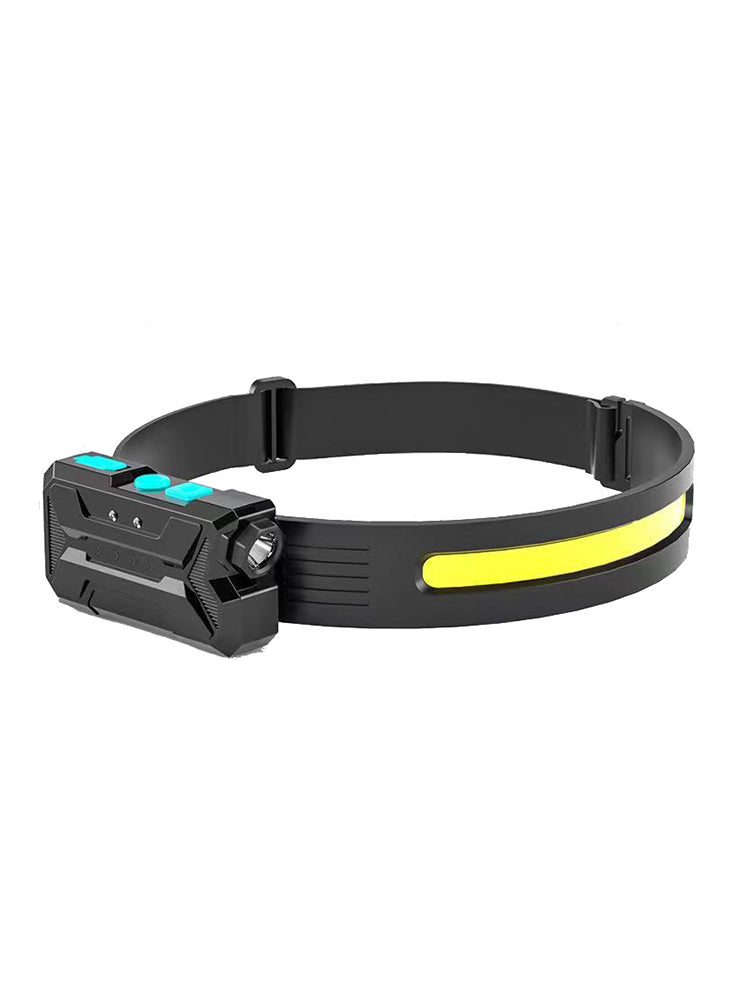 LED Induction COB Headband Light Outdoor Cycling Lights USB Rechargeable Night Running Lights Strong Light Silicone Headlamp