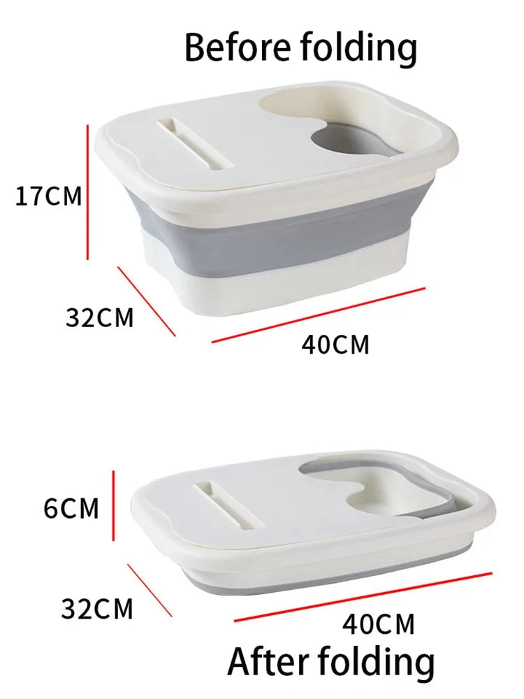 Foldable Footbath Massage Bucket Soaking Bucket Folding Basin Spa Foot Bath Bucket Household Sauna Bathtub Pedicure Bath Bathtub-3