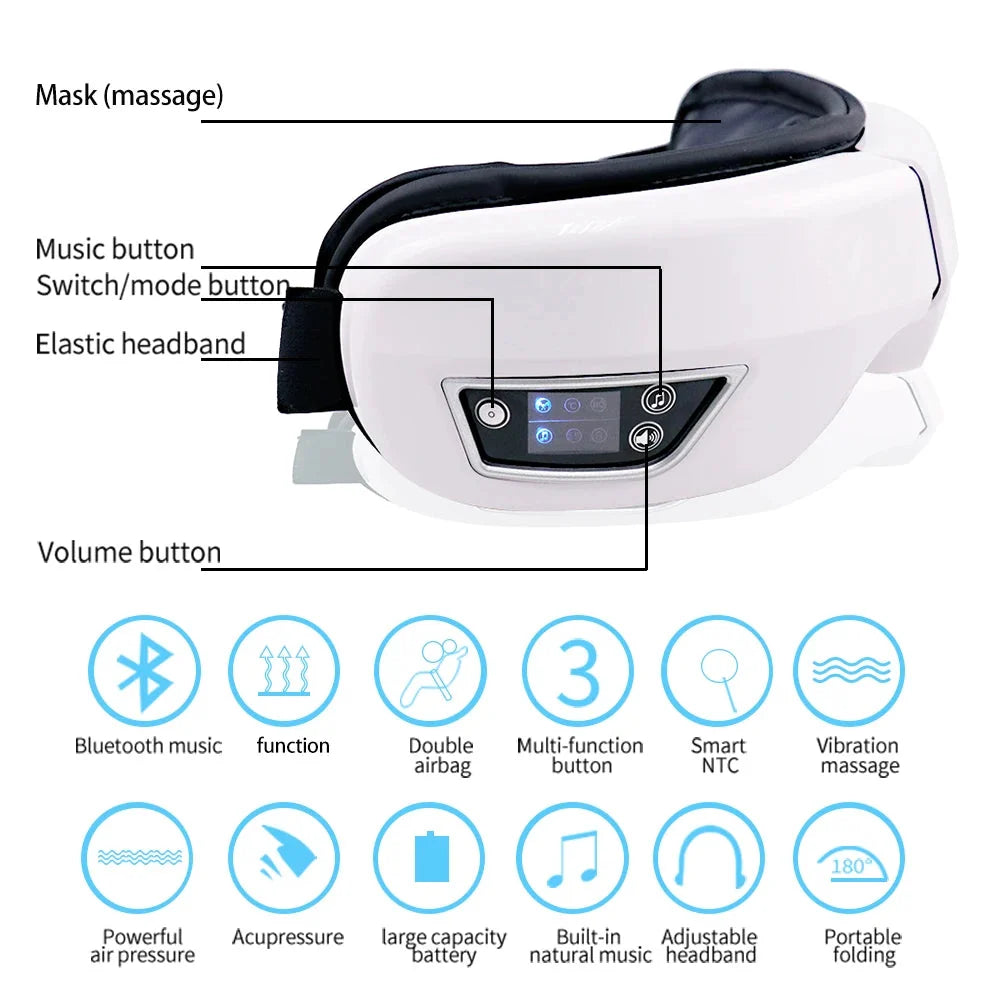 6D Smart Eye Massager Vibration Airbag Compress Eye Care Instrument Bluetooth Music Eye Massage Glasses Eye Relax Fatigue-1