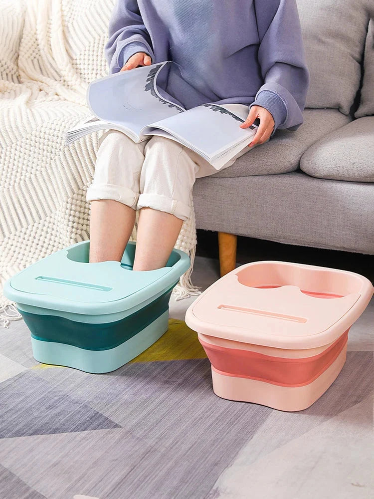 Foldable Footbath Massage Bucket Soaking Bucket Folding Basin Spa Foot Bath Bucket Household Sauna Bathtub Pedicure Bath Bathtub-0