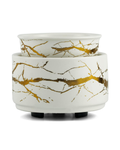 Wax Melt Burner Ceramic 3-in-1 Oil Burner Electric Candle Wax Burner (White Gold)-0