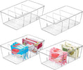 Food Storage Organizer Bins, Clear Plastic Bins for Pantry 4 Pack