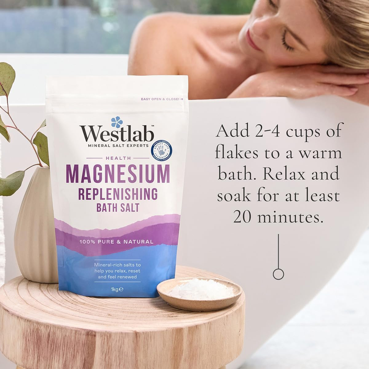 Health Magnesium Bath Salts 1Kg (2 Pack)