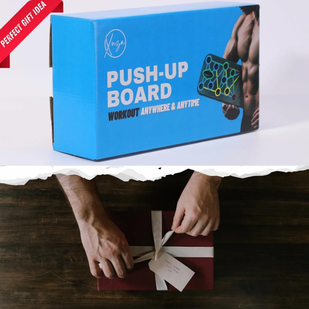 Push up Board with Jump Rope | Multi-Function Foldable Portable Press up Board - Ultimate Home Gym Set, Storage Bag, Resistance Bands & Workout Guide - Great Gift for Men & Women