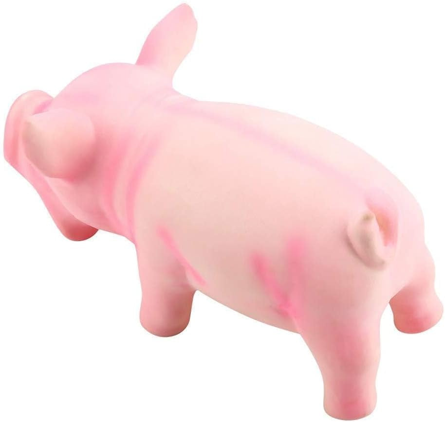 Latex Pig Soft Chew Dog Toy, Squeaky Pig Dog Toys, Pink Latex Puppy Toy Honking Pet Chew Grunting Toy Squeaky Dog Toys Latex Dog Toys Pet Chew Interactive Toys Dog Water Toys for Puppy Small Dog(Pink)