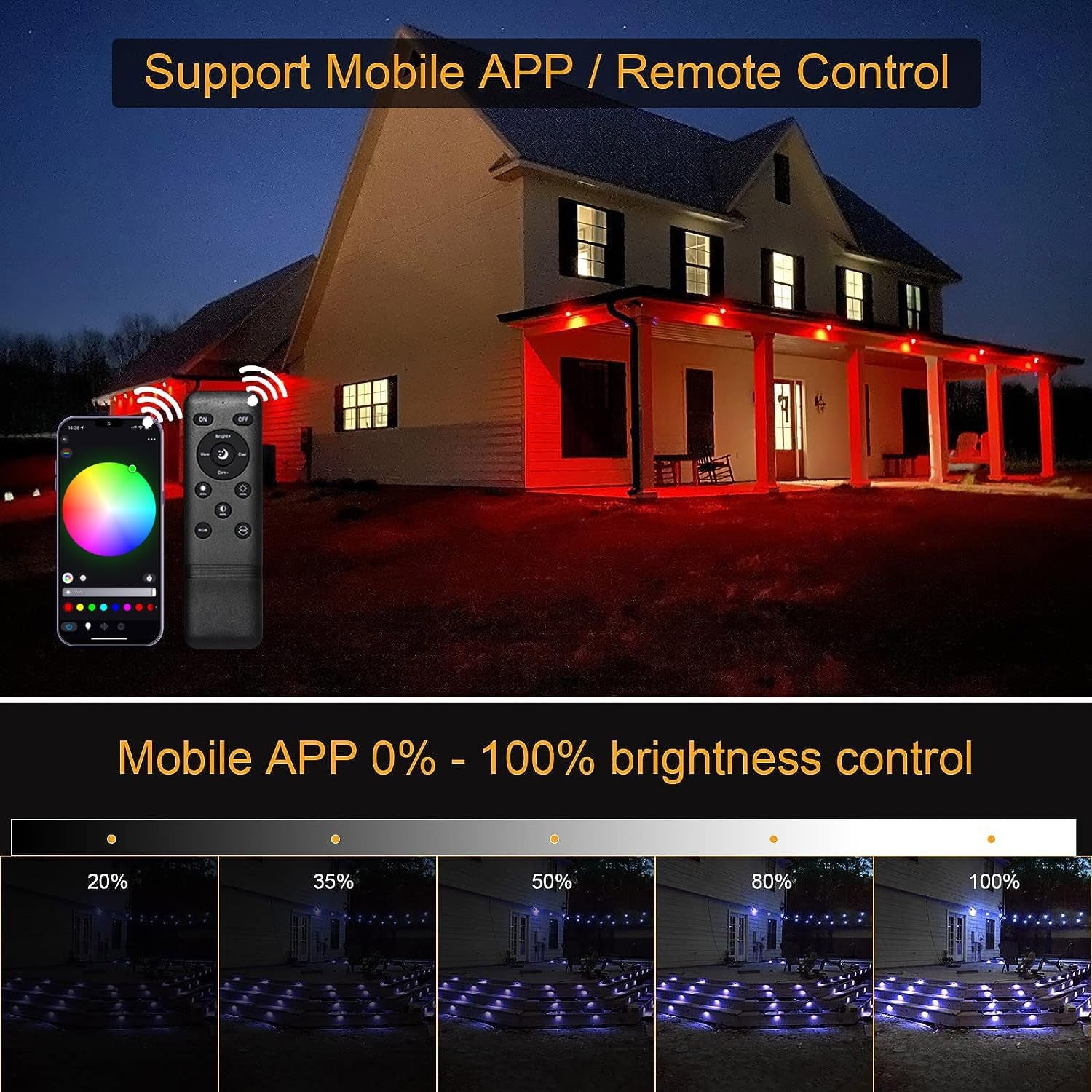 6 Pack RGB Wifi LED Decking Lights, IP67 Waterproof Ø30Mm Plinth Lights