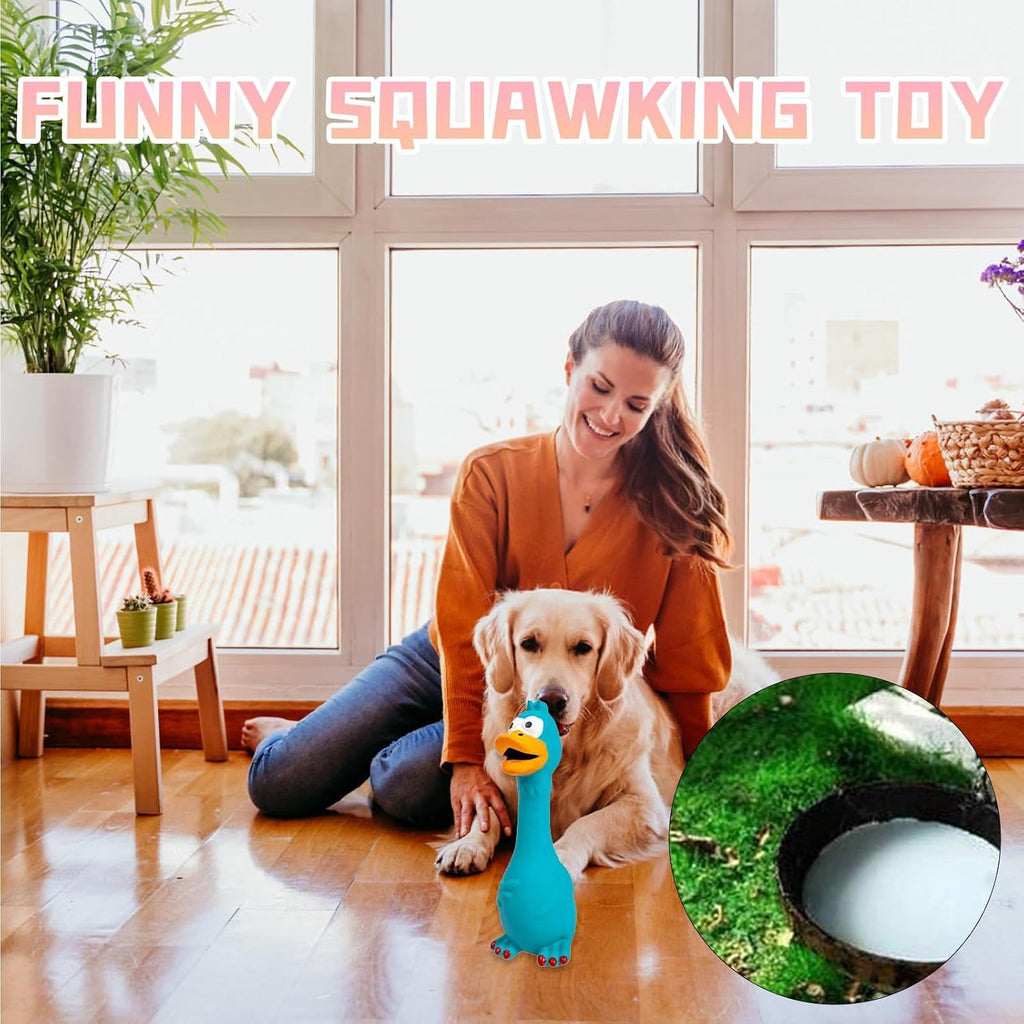 3Pcs Rubber Dog Toys, Squeaky Dog Toys, Rubber Chicken Duck Toys Sound Latex Duck Toy for for Family Interaction Pets Home Pool