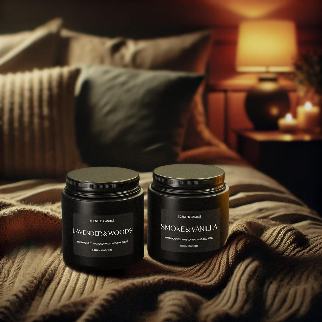 Scented Candles for Men, Soy Candles for Home Scented, Candle Gifts for Men, 4 Pack Aromatherapy Candle Gift Set for Relaxing, Stress Relief & Home Decor