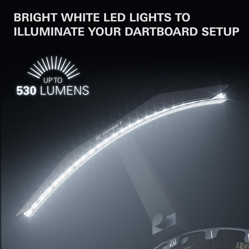 LED Dartboard Light - Bright Dart Board Lighting | Extra Long 3M Cable | Securely Fits All Dart Boards | Easy Assembly | Professional Darts Accessories