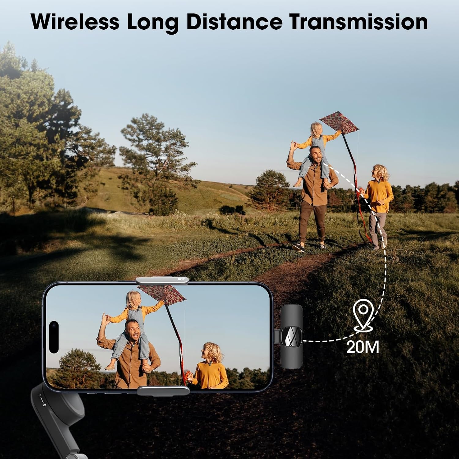 Wireless Lavalier Microphone for Iphone - Ipad, Android Phone,Computer, Mini Lapel Mic with Noise Reduction and Crystal Sound for Video Recording, Vlogging, Tiktok, Youtube