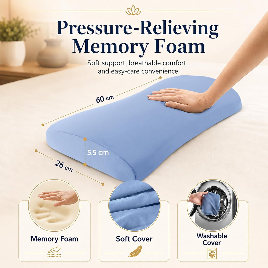 Lumbar Support Pillow for Bed Relief Back Pain: Lower Back Pillow for Sleeping - Memory Foam Waist Pillow - Back Pillow for Side, Back&Stomach Sleepers - Bed Rest Pillow for Car, Sofa