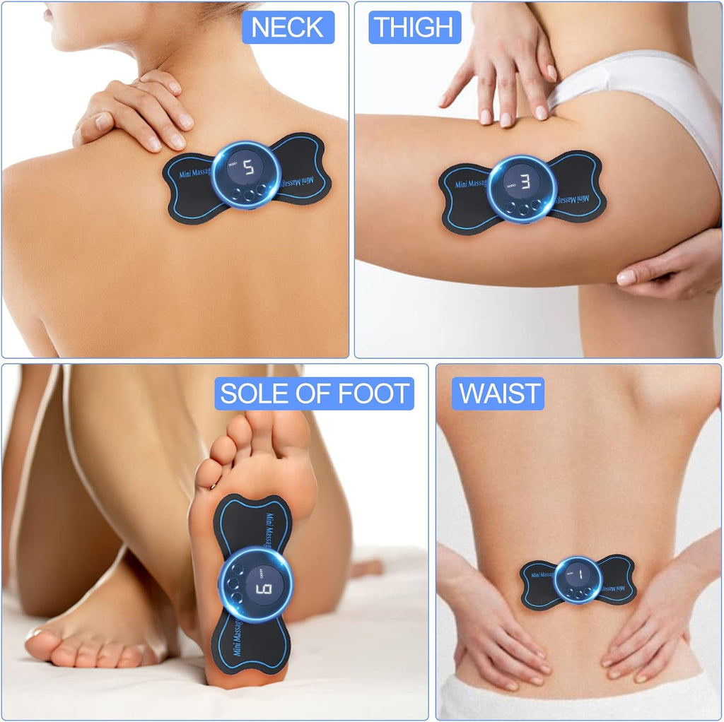 2PCS Mini Neck Massager, Body Massage & Cervical Massagers, Whole Body Massager, Shoulder Electric Massagers, Ratigue Relief for Arms, Neck, Back, Waist, and Legs | 6 Patches | Remote Control