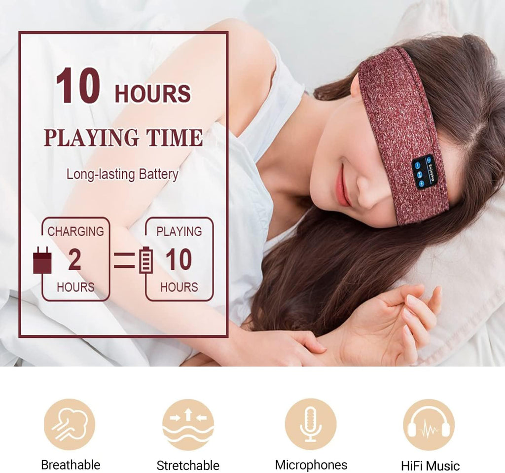 Sleep Headphones V5.0 Wireless Bluetooth Snoozeband Built-In HD Speakers
