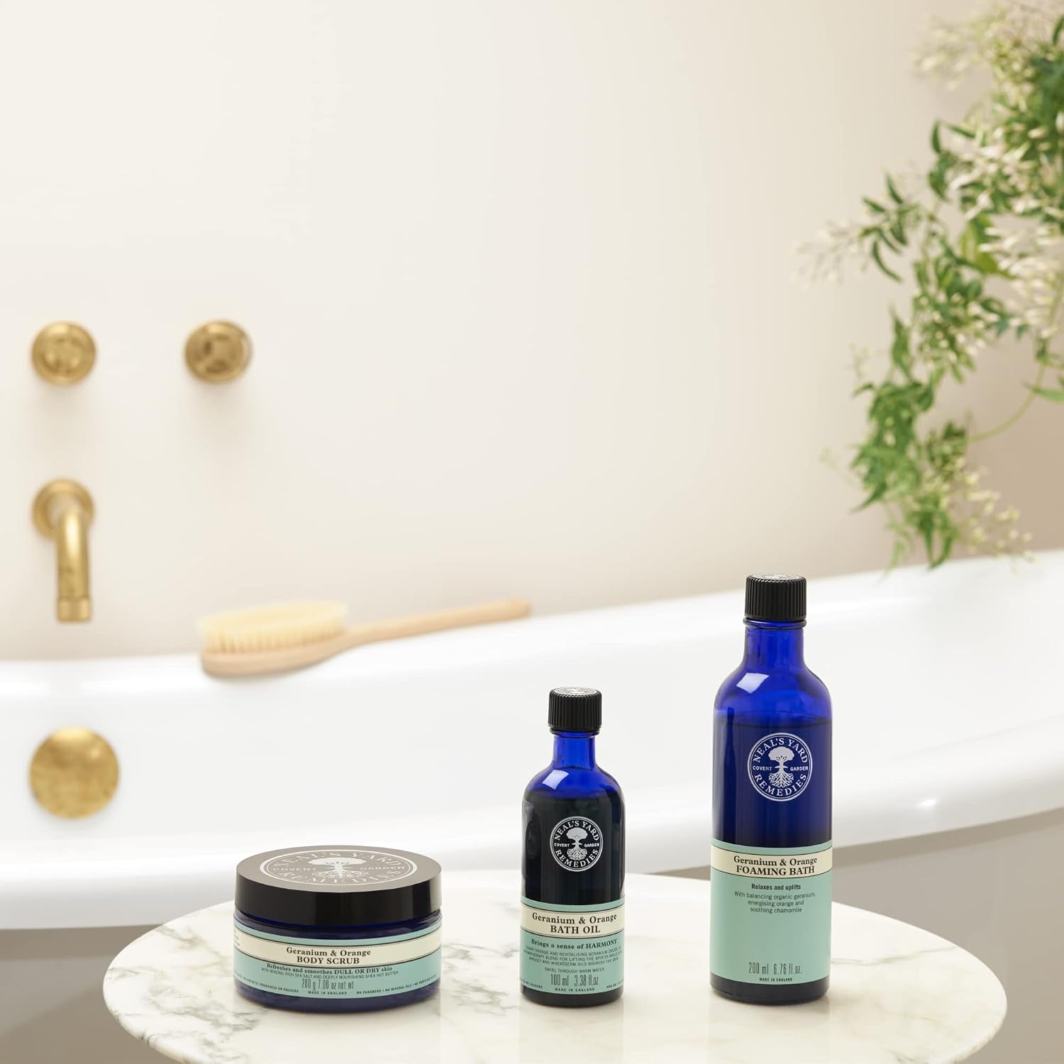Geranium & Orange Bath Oil, Energise Body & Mind, Uplifting Scents, Bath Soak, Vegan & Cruelty-Free, 100Ml